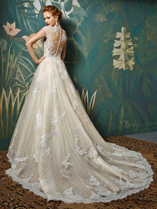 Enzoani 'Jadis' size 16 new wedding dress back view on model