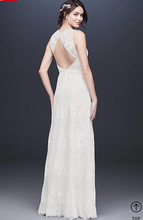 Load image into Gallery viewer, Galina &#39;WG3953 Illusion&#39; size 14 new wedding dress back view on model
