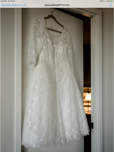 Monique Lhuillier 'Vignette' size 18 used wedding dress back view on hanger