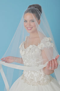 Amalia Carrara Style 305 with custom veil - eve of milady - Nearly Newlywed Bridal Boutique - 3