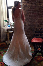 Load image into Gallery viewer, Custom &#39;Madeline&#39; size 6 used wedding dress back view on bride
