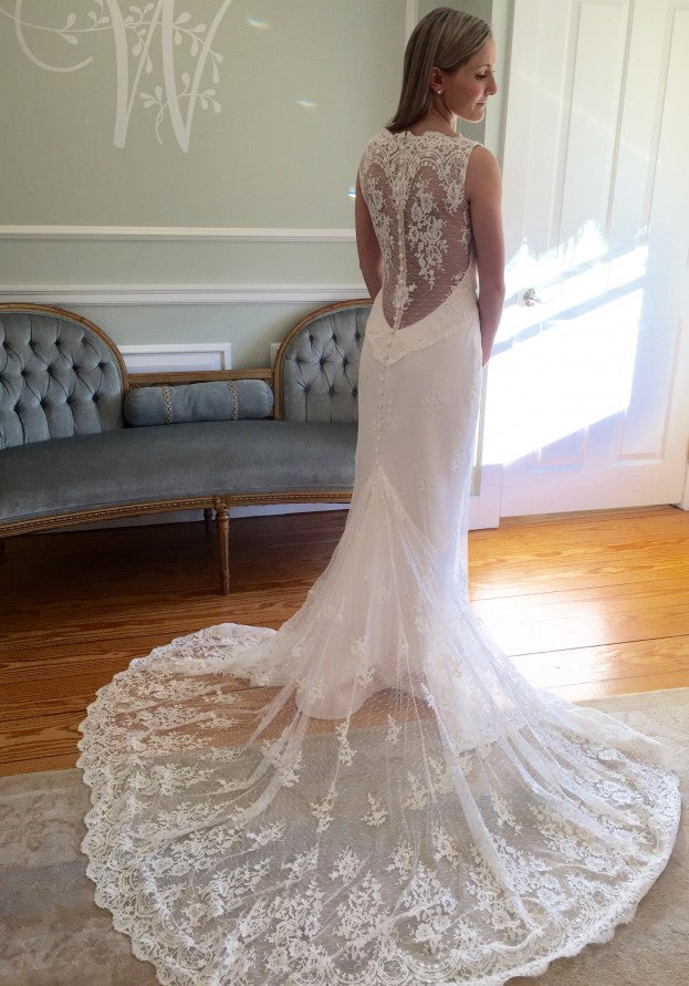 Romona Keveza 'L6139' size 2 new wedding dress back view on model