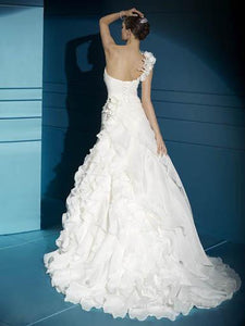 Demetrios Illusions 3170 Satin Organza Wedding Dress - Demetrios - Nearly Newlywed Bridal Boutique - 2