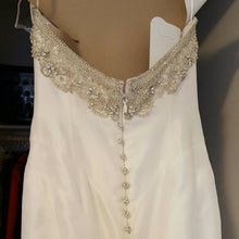 Load image into Gallery viewer, Victor Harper Couture &#39;206&#39; size 6 used wedding dress back view on hanger
