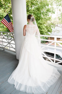 Allure Bridals '2716' size 12 used wedding dress back view on bride