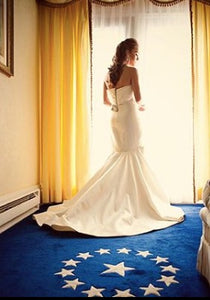 Marchesa 'Ivory Beaded' size 4 used wedding dress back view on bride
