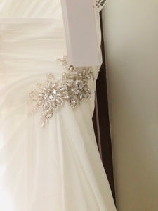 David's Bridal 'Halter' size 16 new wedding dress view of trim