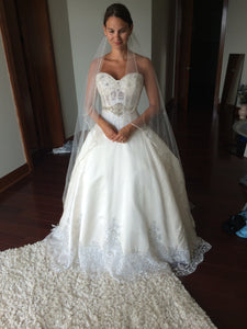 Eve of Milady '1456' size 4 used wedding dress front view on bride