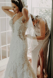 DANIELLE CAPRESE '113137' wedding dress size-04 PREOWNED