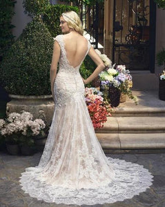 Casablanca '2215' size 10 used wedding dress back view on model