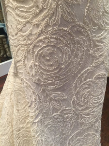 Modern Trousseau 'Demi' size 8 used wedding dress close up of fabric