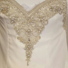 Load image into Gallery viewer, Victor Harper Couture &#39;206&#39; size 6 used wedding dress front view on hanger

