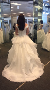 Maggie Sottero 'Zulani' size 6 new wedding dress back view on bride