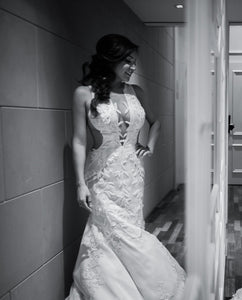 Ines Di Santo 'Vision' size 4 used wedding dress front view on bride