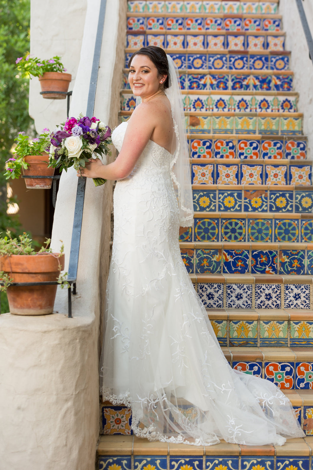 Maggie Sottero 'Amaya' size 14 used wedding dress side view on bride