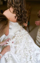 Load image into Gallery viewer, Pnina Tornai &#39;Satin Ball Gown&#39; size 4 used wedding dress close up of fabric
