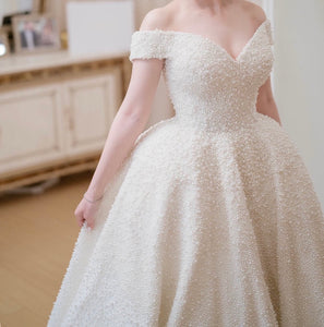 Charbel Zoe 'Custom' size 2 used wedding dress front view on bride