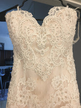 Load image into Gallery viewer, Casablanca &#39;1975&#39; size 4 used wedding dress front view on hanger
