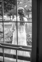 Load image into Gallery viewer, Allure Bridals &#39;Lace Mermaid&#39; size 12 used wedding dress back view on bride
