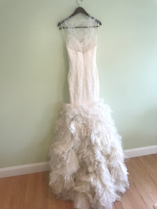 Vera Wang  'Lark' size 4 used wedding dress back view on hanger