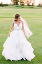 Load image into Gallery viewer, Hayley Paige &#39;6704&#39; size 4 used wedding dress front view on bride
