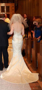 Victor Harper Couture '207' size 4 used wedding dress back view on bride