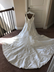 Jasmine 'F976' size 12 sample wedding dress back view on hanger
