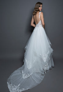 Pnina Tornai 'Love' size 12 new wedding dress back view on model