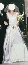 Load image into Gallery viewer, Custom &#39;Silk with beaded bodice&#39; wedding dress size-10 PREOWNED
