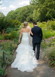 Pronovias 'Ledurne' size 2 used wedding dress back view on bride