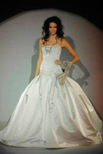 Load image into Gallery viewer, Kenneth Pool &#39;Silk Satin Minuet&#39; size 6 used wedding dress front view on model
