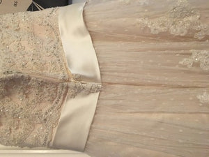 Casablanca 'Tuscan Afternoon 1900' size 4 new wedding dress back view close up on hanger