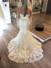 Load image into Gallery viewer, Enzoani &#39;Jin&#39; size 10 used wedding dress back view on bride

