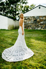 Load image into Gallery viewer, Rue De Seine &#39;Cosmic Coralee&#39; size 10 used wedding dress side view on bride
