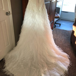 Galina Signature 'Swg' size 12 used wedding dress back view on bride