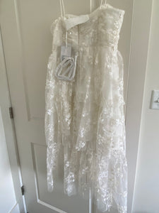 Self-Portrait 'Ivory Blossom Sequin Tiered Midi Dress' wedding dress size-08 NEW