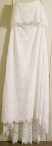 Galina 'Off the Shoulder' size 14 new wedding dress front view on hanger