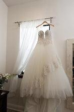 Load image into Gallery viewer, Demetrios &#39;Modern Cinderella&#39; size 4 used wedding dress front view on hanger
