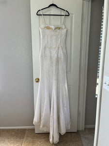 Pronovias '0584690' wedding dress size-10 PREOWNED