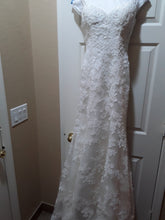 Load image into Gallery viewer, Demetrios &#39;98241&#39; size 6 used wedding dress front view on hanger
