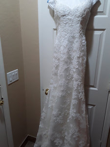 Demetrios '98241' size 6 used wedding dress front view on hanger