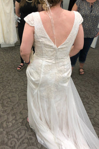 Melissa Sweet 'Cap Sleeve Point D'Espirit Wedding Dress' wedding dress size-14 NEW