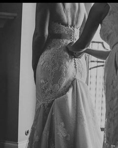 Pronovias 'Princia' size 14 used wedding dress back view on bride