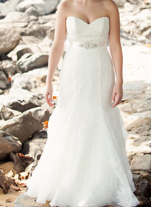 david tutera for mon cheri '214211' wedding dress size-08 PREOWNED