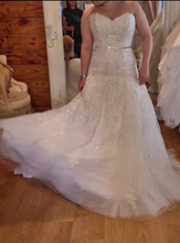 Load image into Gallery viewer,  James James Clifford &#39;Beaded&#39; size 10 used wedding dress front view on bride
