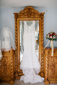 Lazaro '3656' wedding dress size-02 PREOWNED