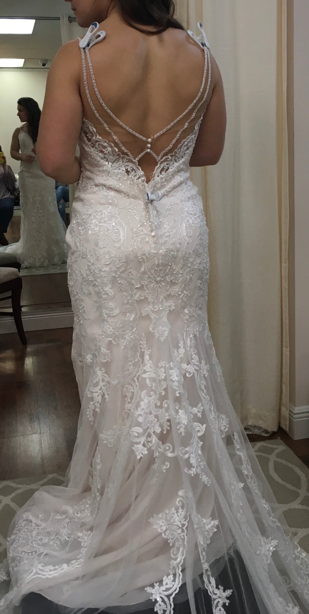 Stella York '6574' size 12 new wedding dress back view on bride
