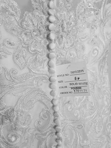 David's Bridal 'Tulle Cap Sleeve Mermaid Wedding Dress' wedding dress size-08 NEW