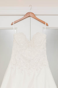 David's Bridal 'V3836IVORY' wedding dress size-10 PREOWNED