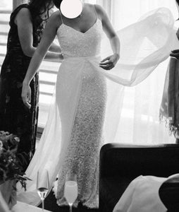 Karen willish holmes 'Anya with Genevieve Overlay' wedding dress size-06 PREOWNED